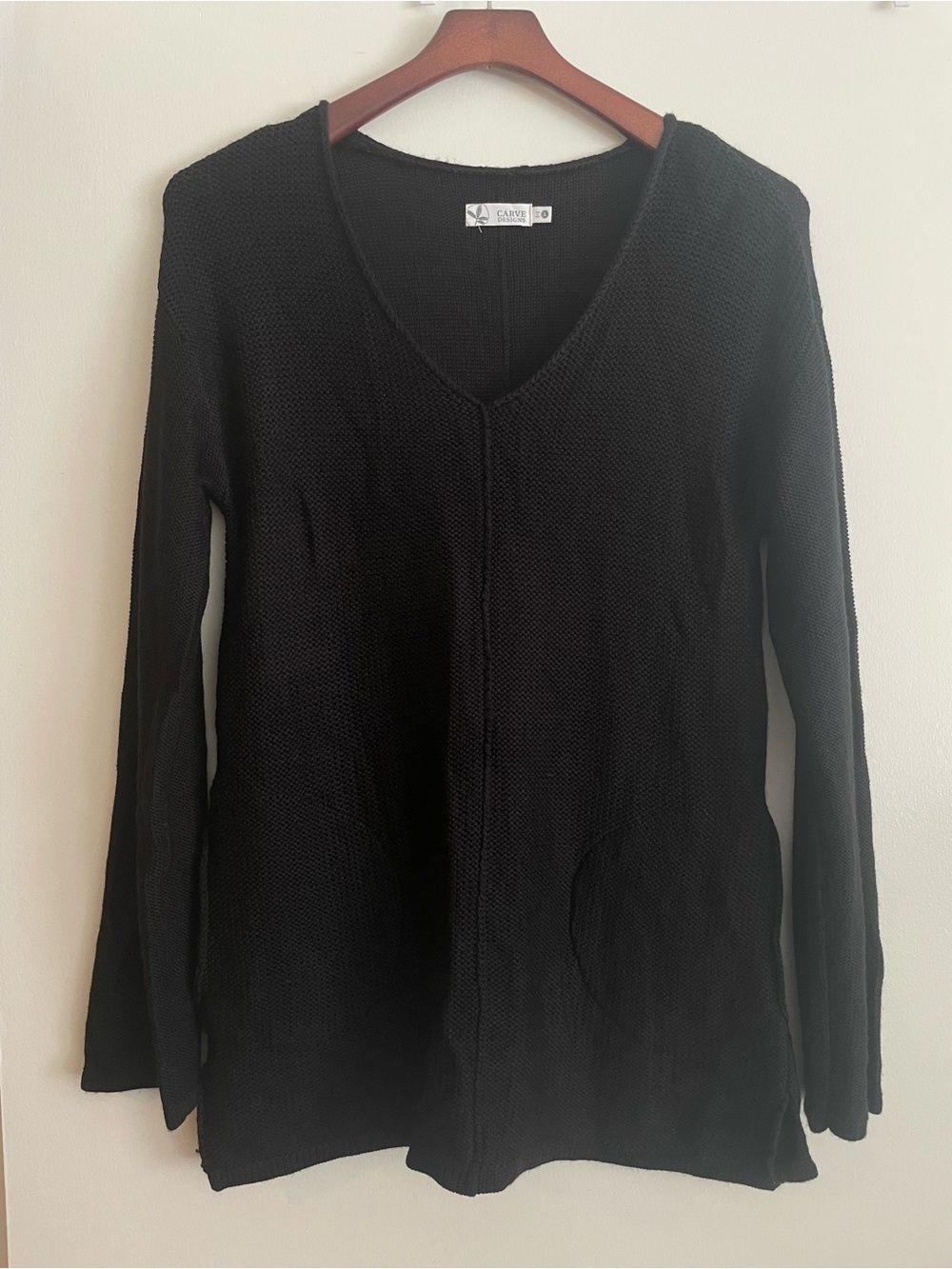 Carve Designs black wool sweater pullover tunic NWOT small